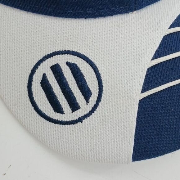 Blue White Baseball Cap FL Logo Flat Bill Snapback Adjustable Hat Unisex - Picture 5 of 7